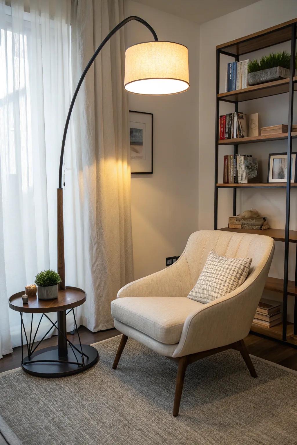Floor lamps can illuminate and enhance your space.