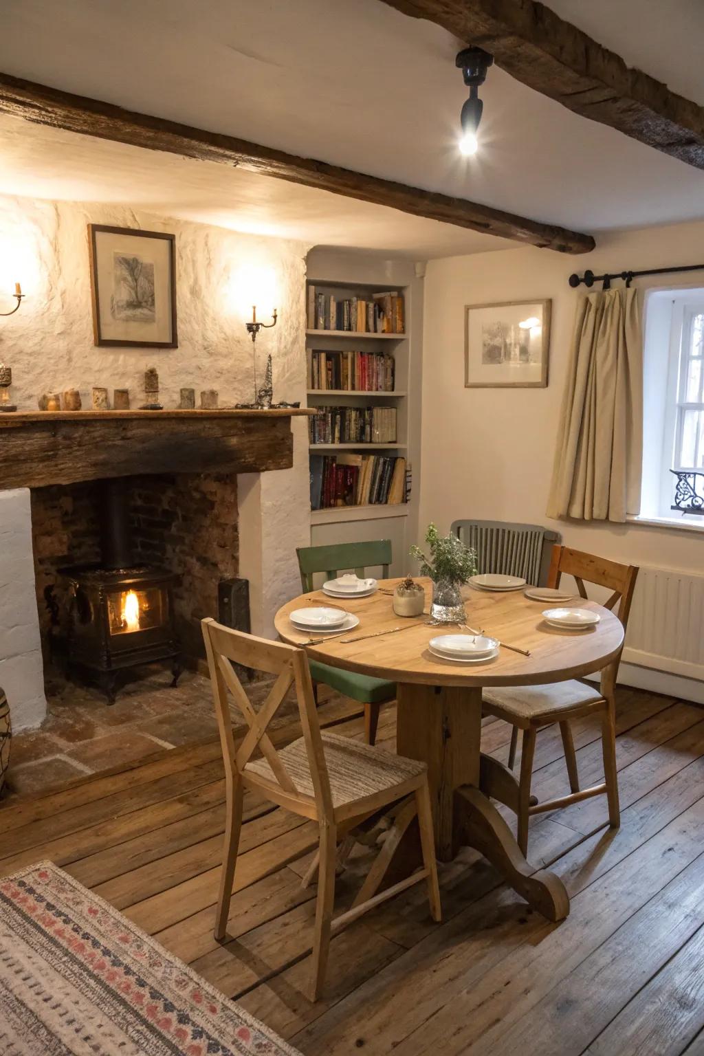 Circular surfaces make the most of the space and encourage interaction.