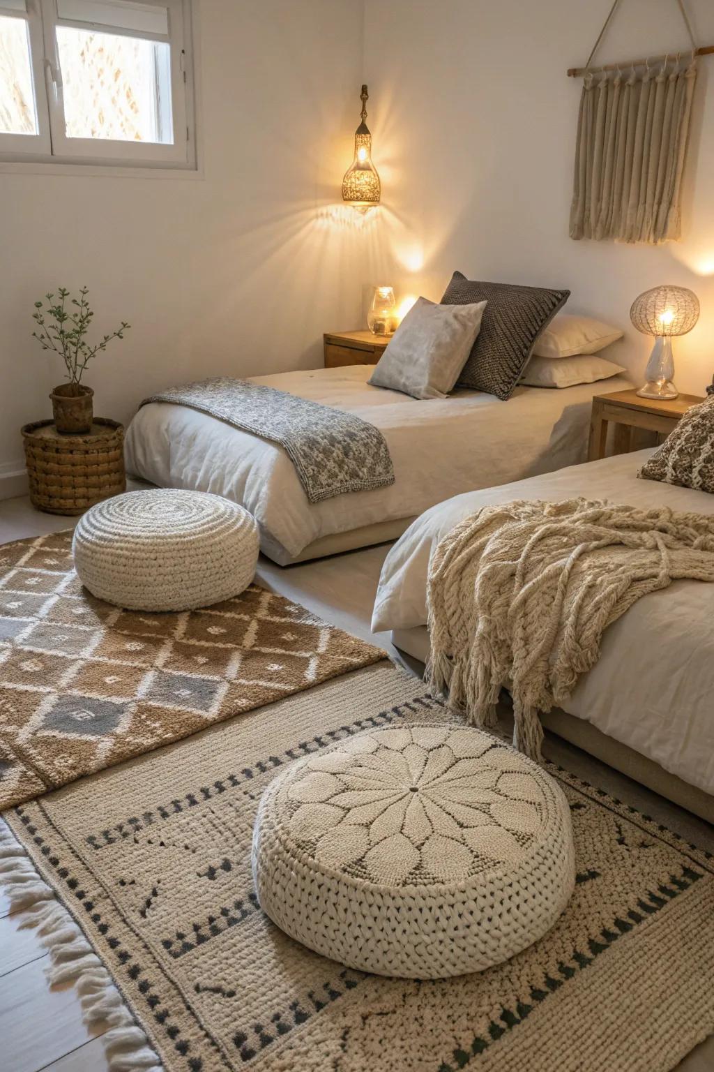 Elements with texture improve warmth and comfort.