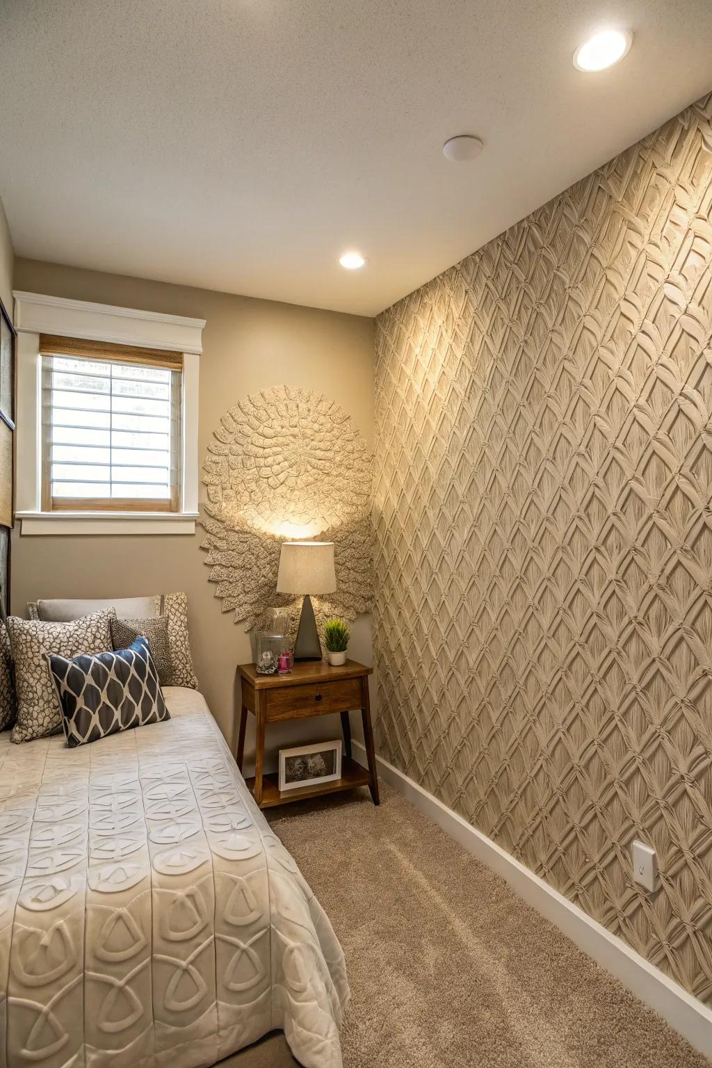 Feature walls add depth and visual interest.