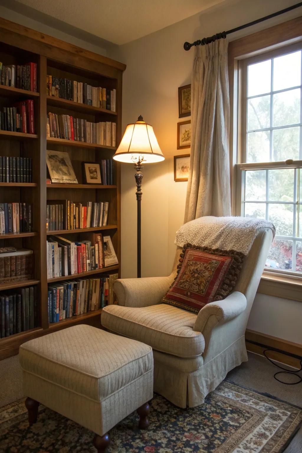 Effective illumination is critical for establishing an inviting reading setting.