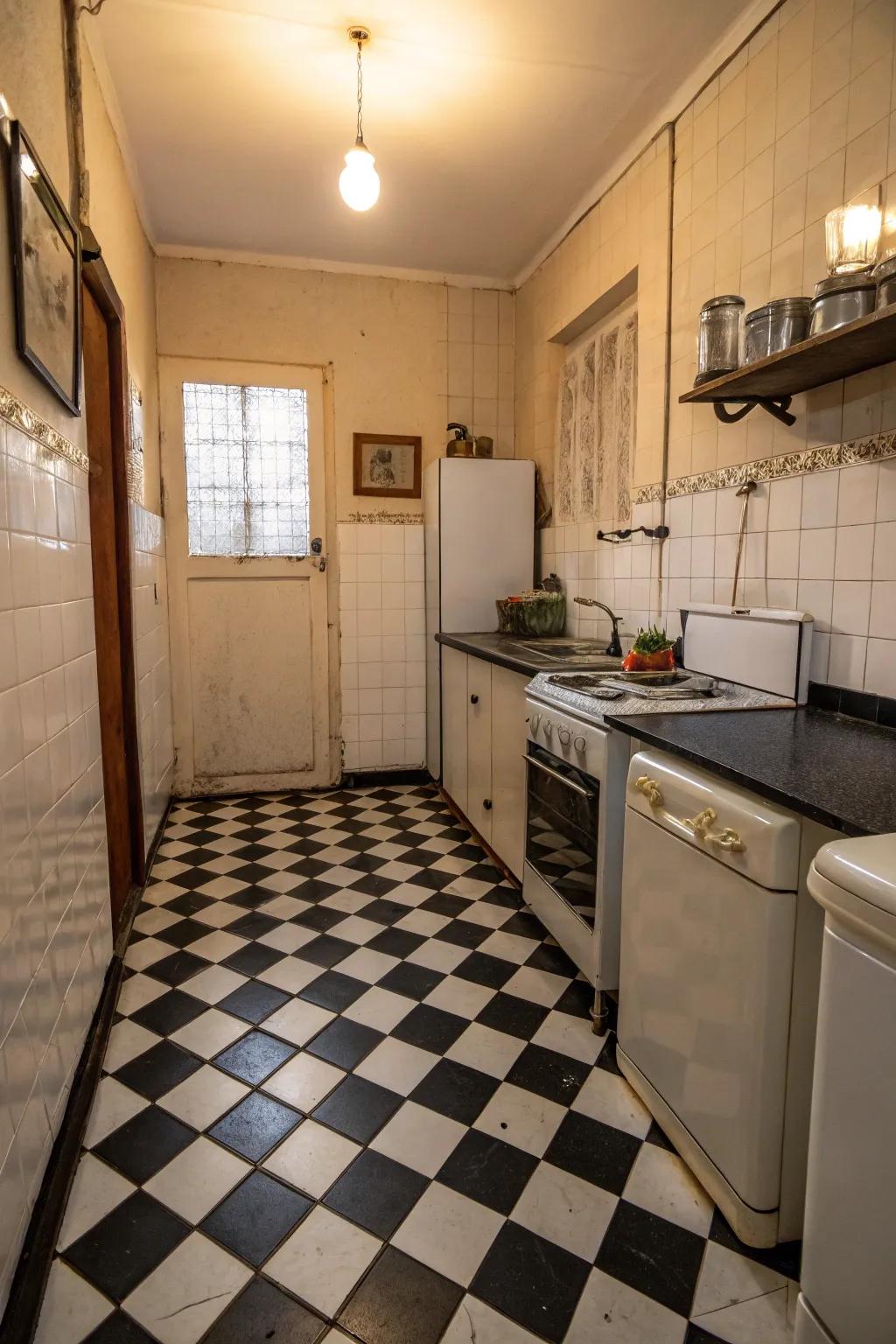 Checkerboard patterns give a timeless retro appearance.