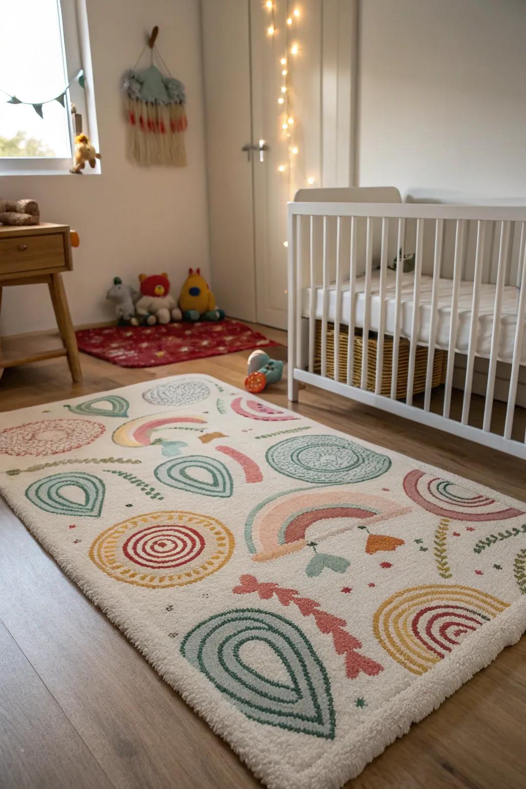 An inviting floor covering introduces warmth and comfort.