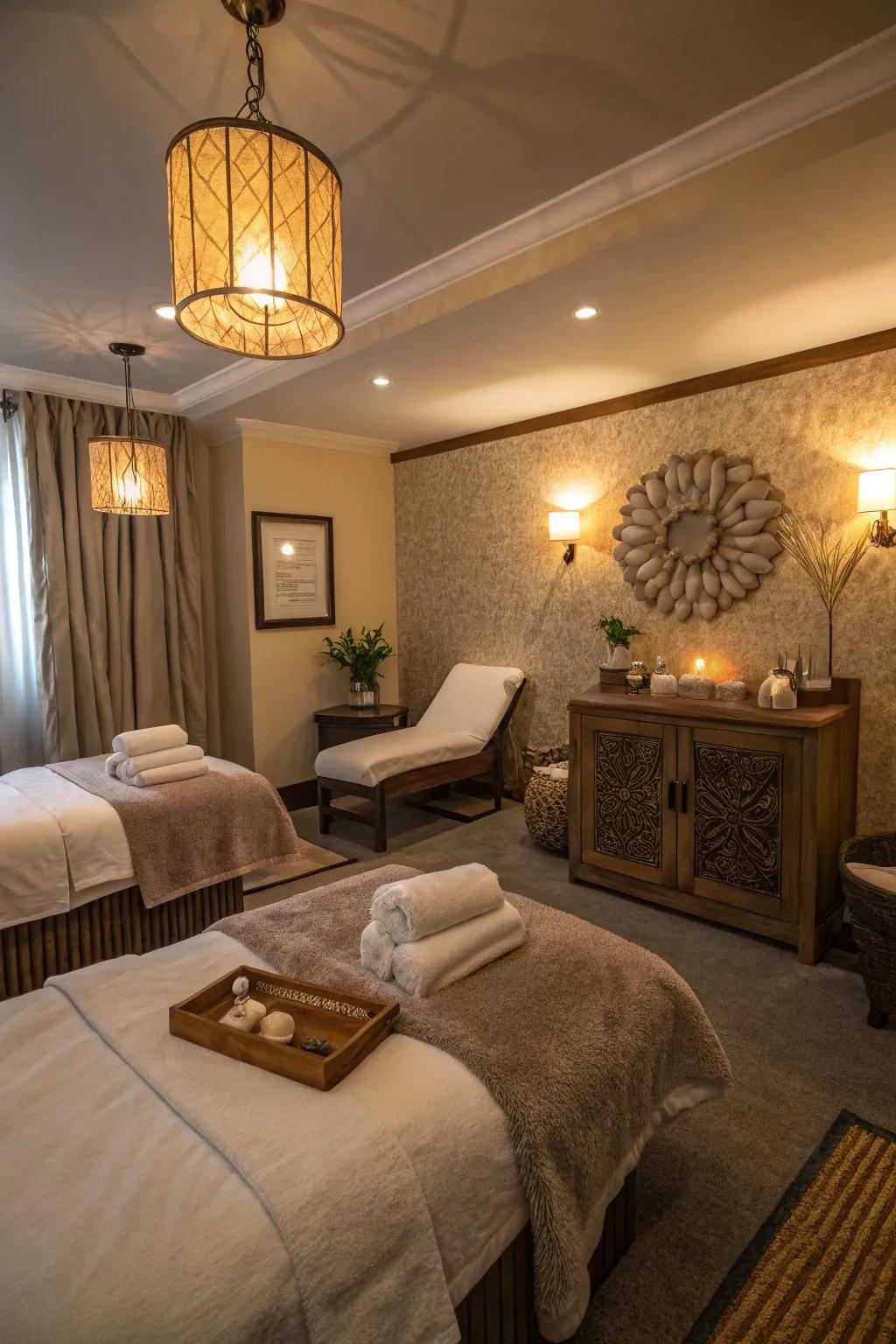 With modern lighting, you can create a relaxing mood.