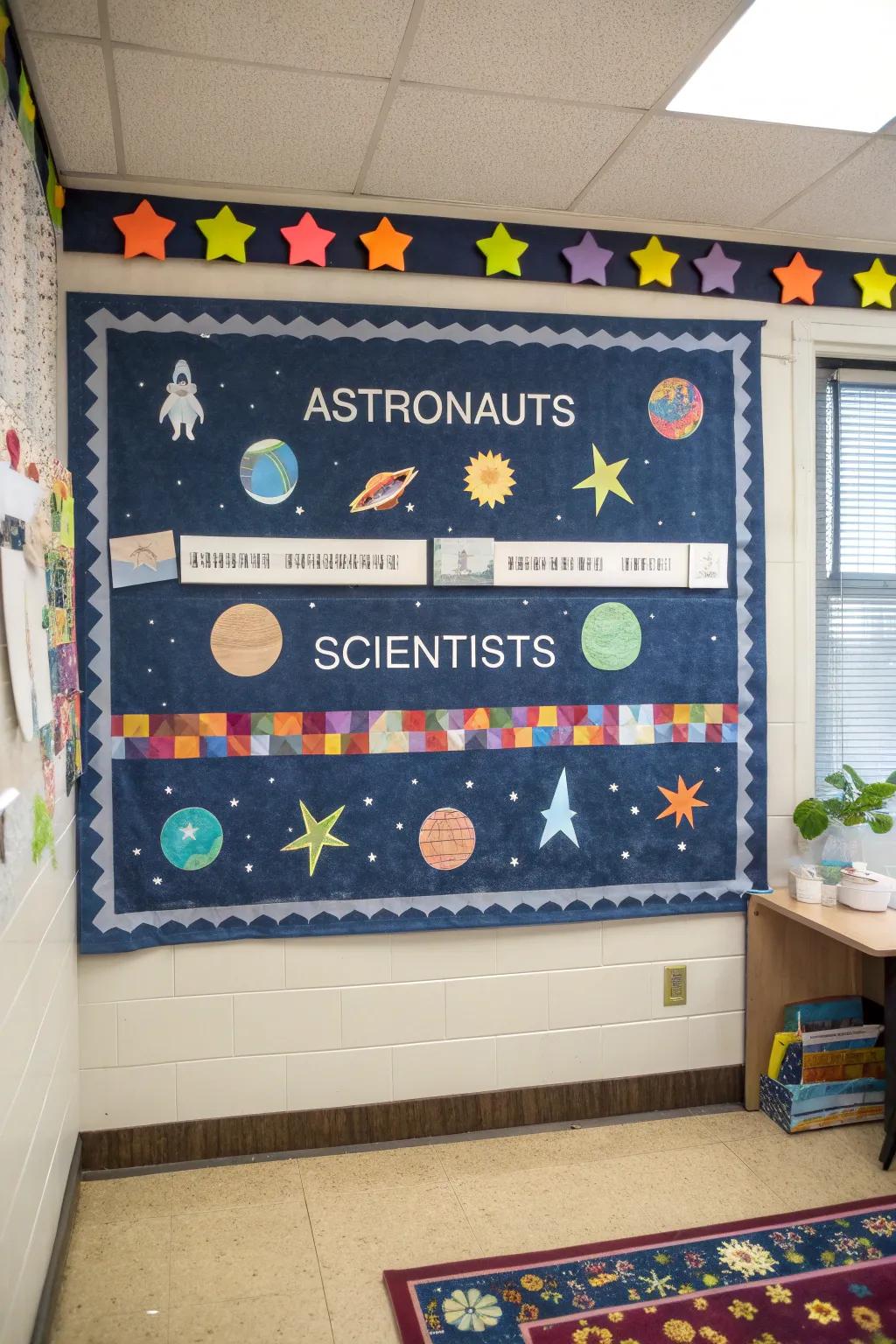 Inspire with a cosmic quotation corner on your board.