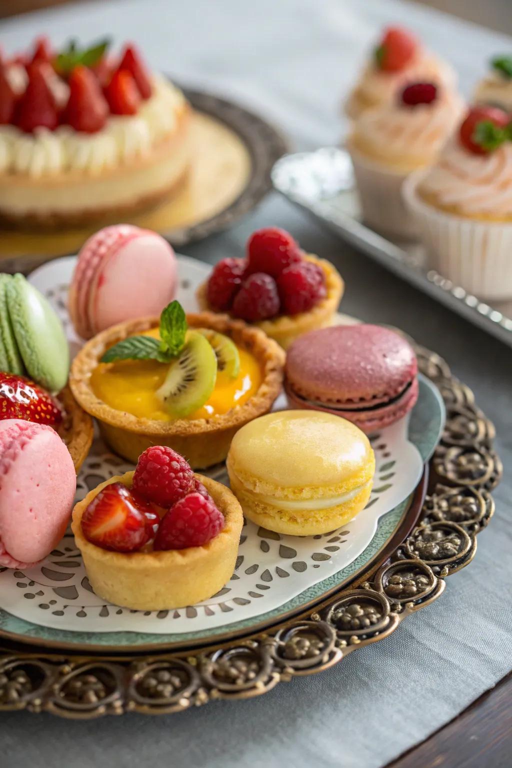 Tiny pastries provide a delightful treat for visitors.