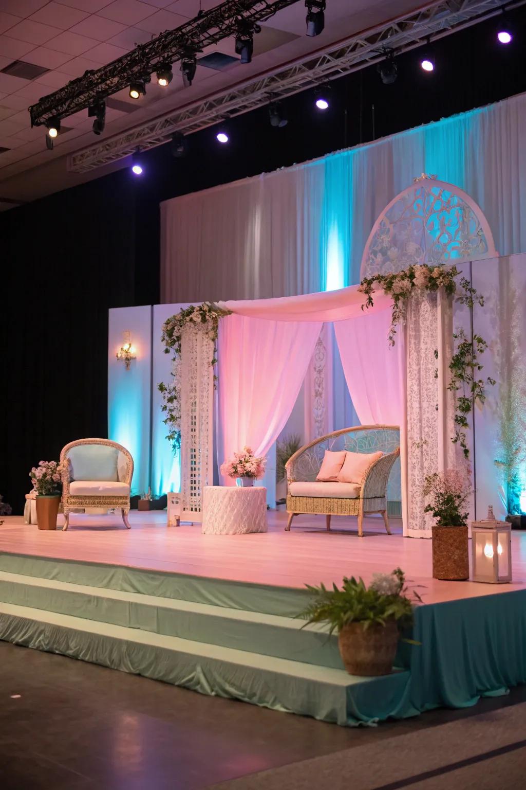 Hues that awaken the stage with feeling.