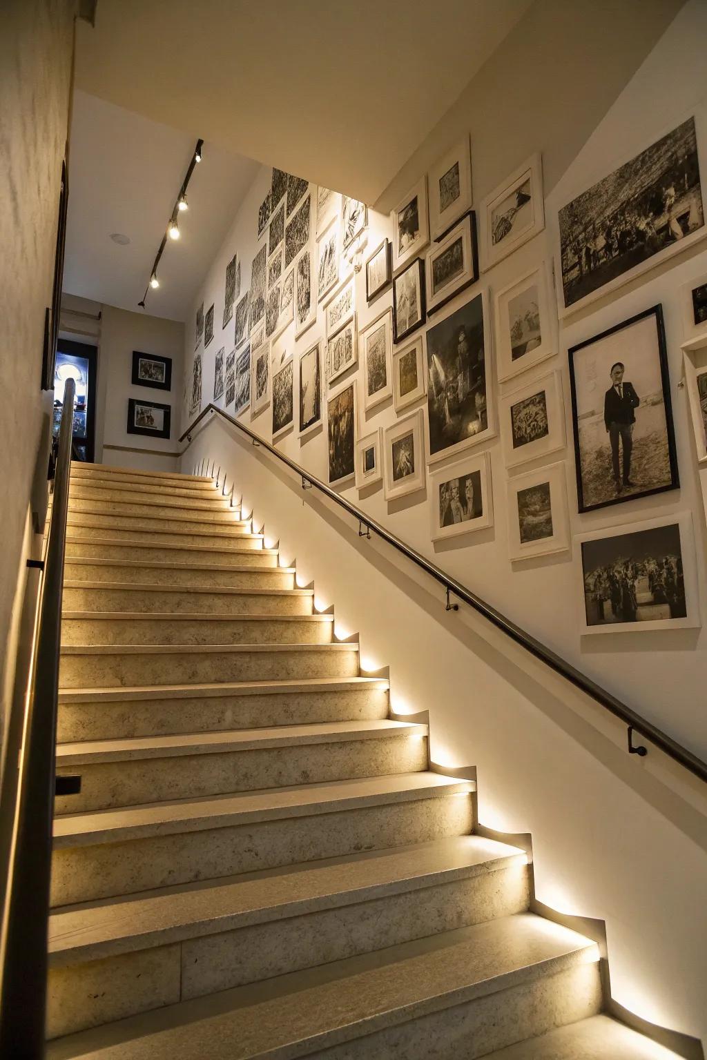 A monochrome gallery wall delivers enduring elegance.