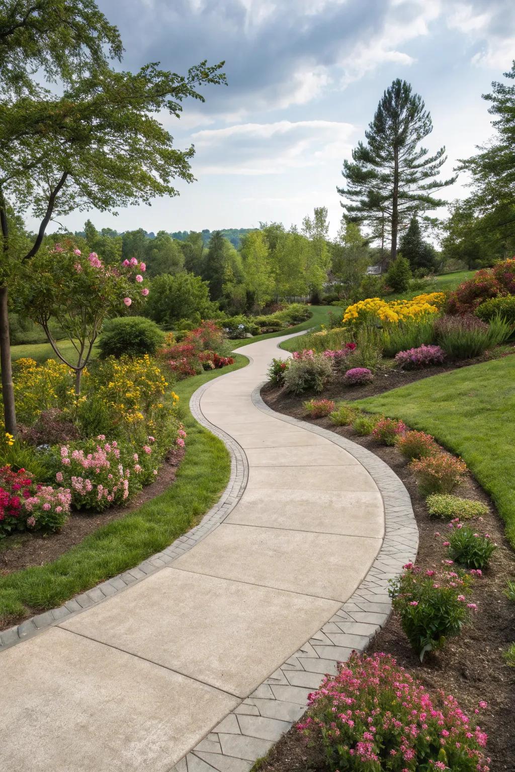 Invite exploration with a beautifully curved walkway.