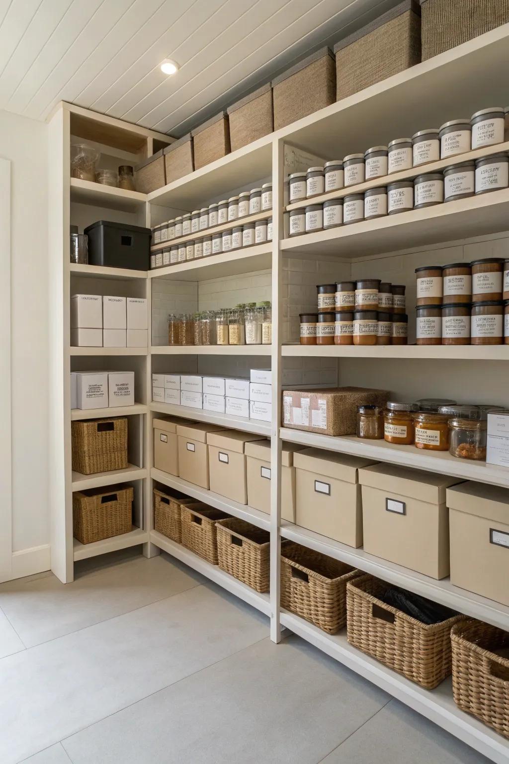 Corner shelves maximize space in often overlooked areas.