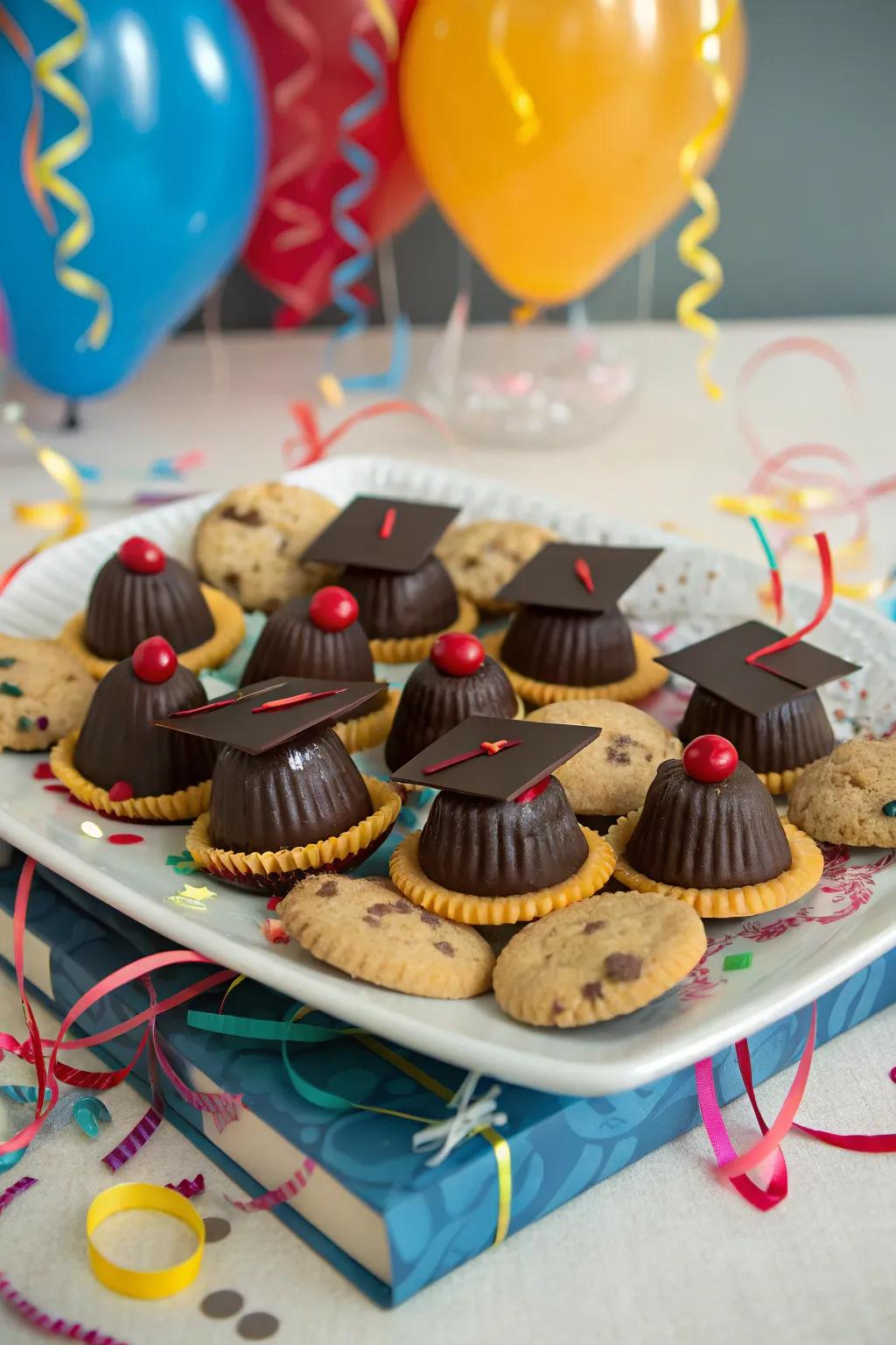 Edible graduation caps are a delightful confection and a fantastic conversation starter.