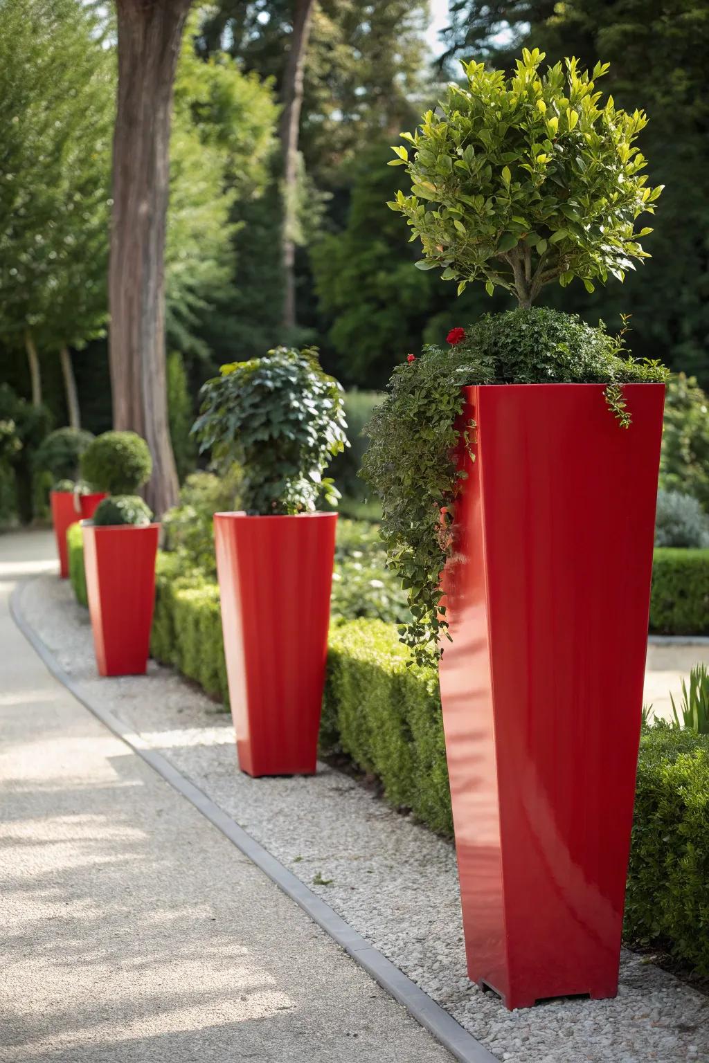 Make a statement using strong, contrasting colors in your garden area.