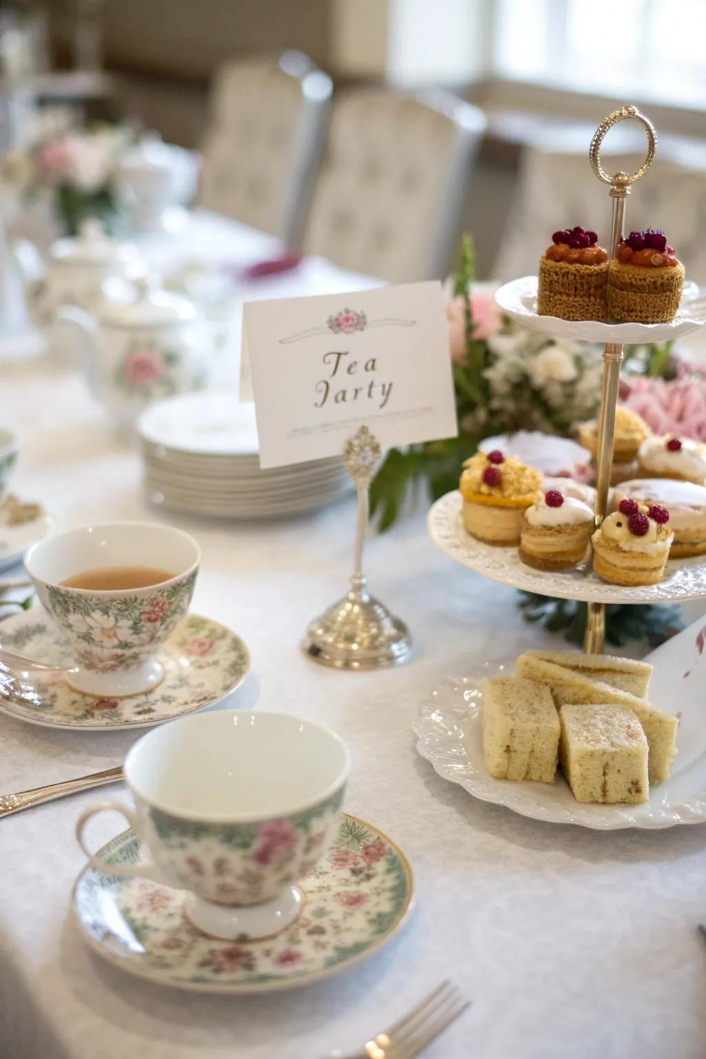 Stylish spot markers customize each place arrangement.