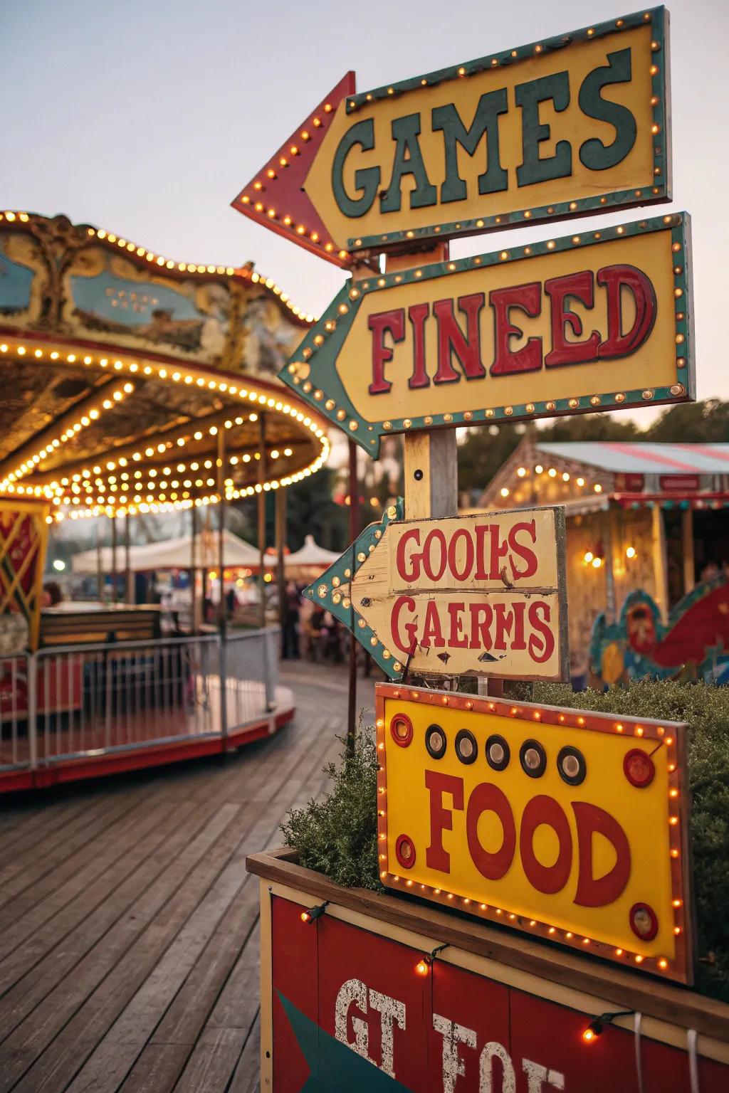 Vintage signage adds character and assistance.