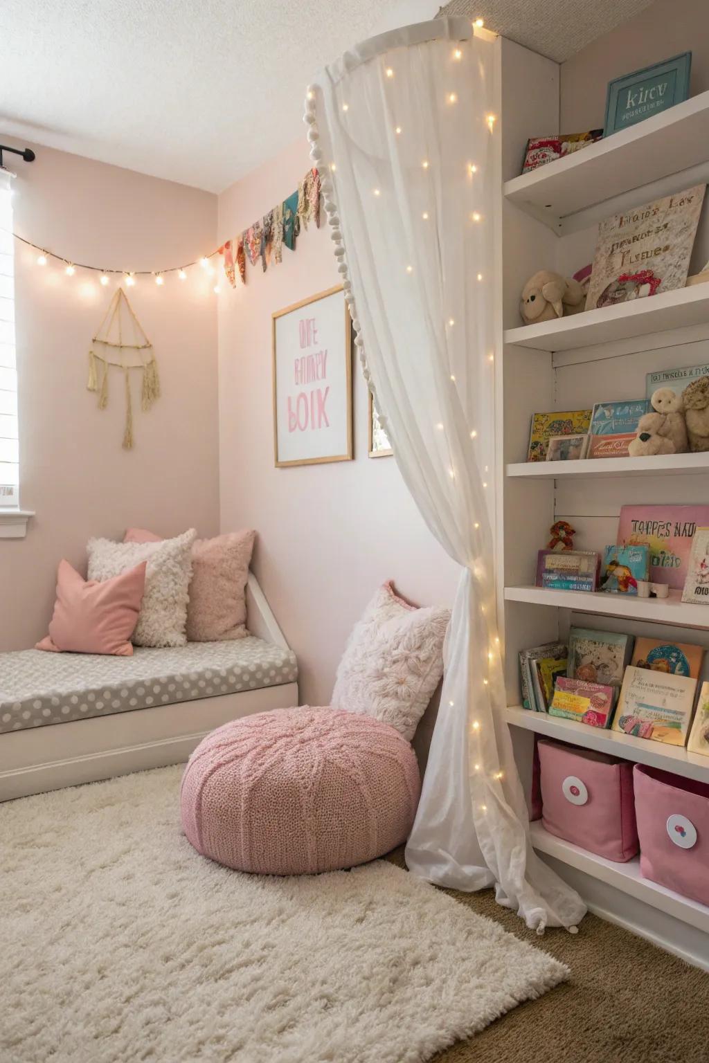 A reading hideaway beckons your child into the realm of books.