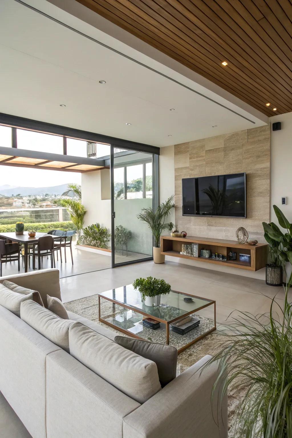 Expansive living spaces benefit from strategic TV placement.