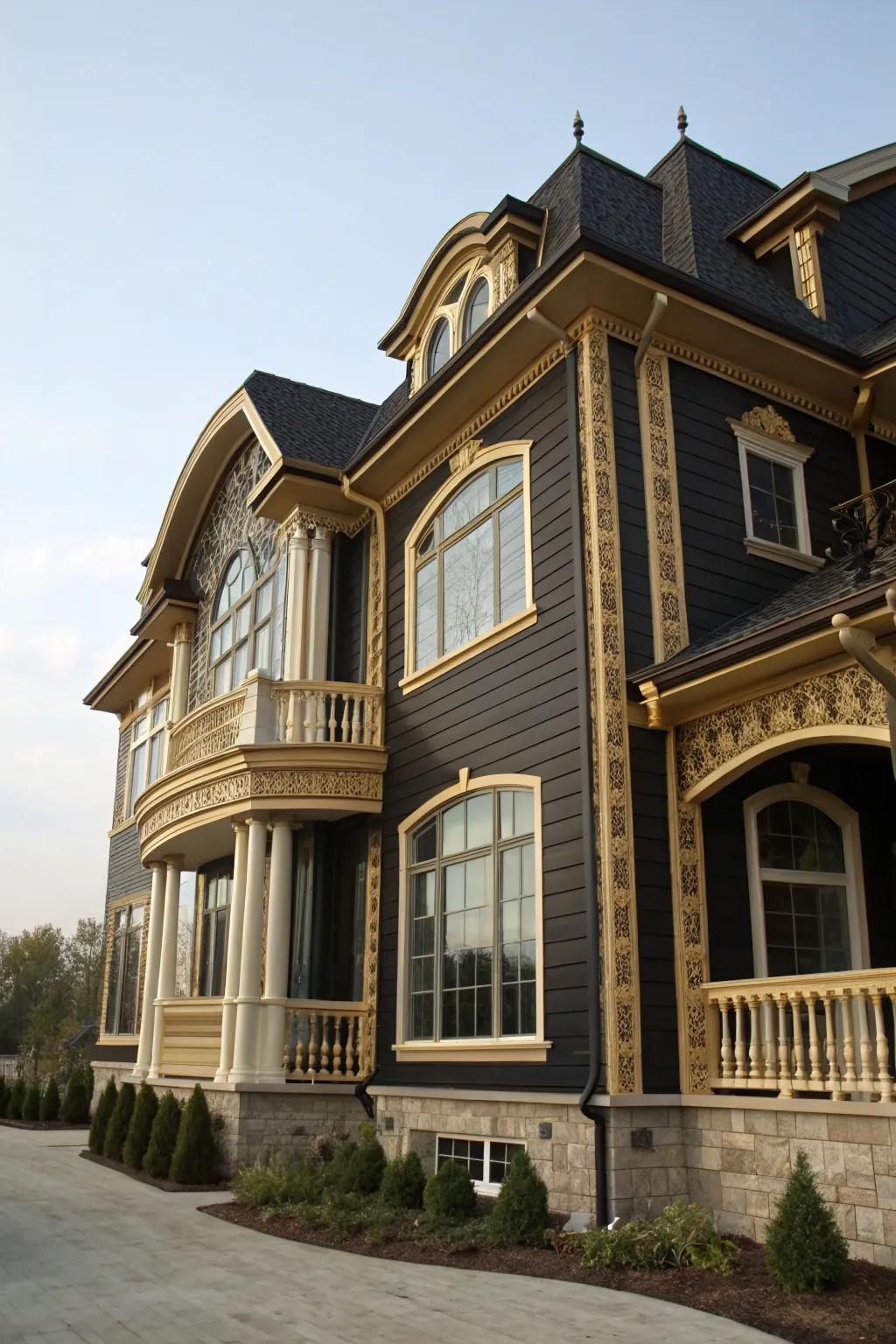 Midnight and gilded cladding exudes sophistication and luxury.