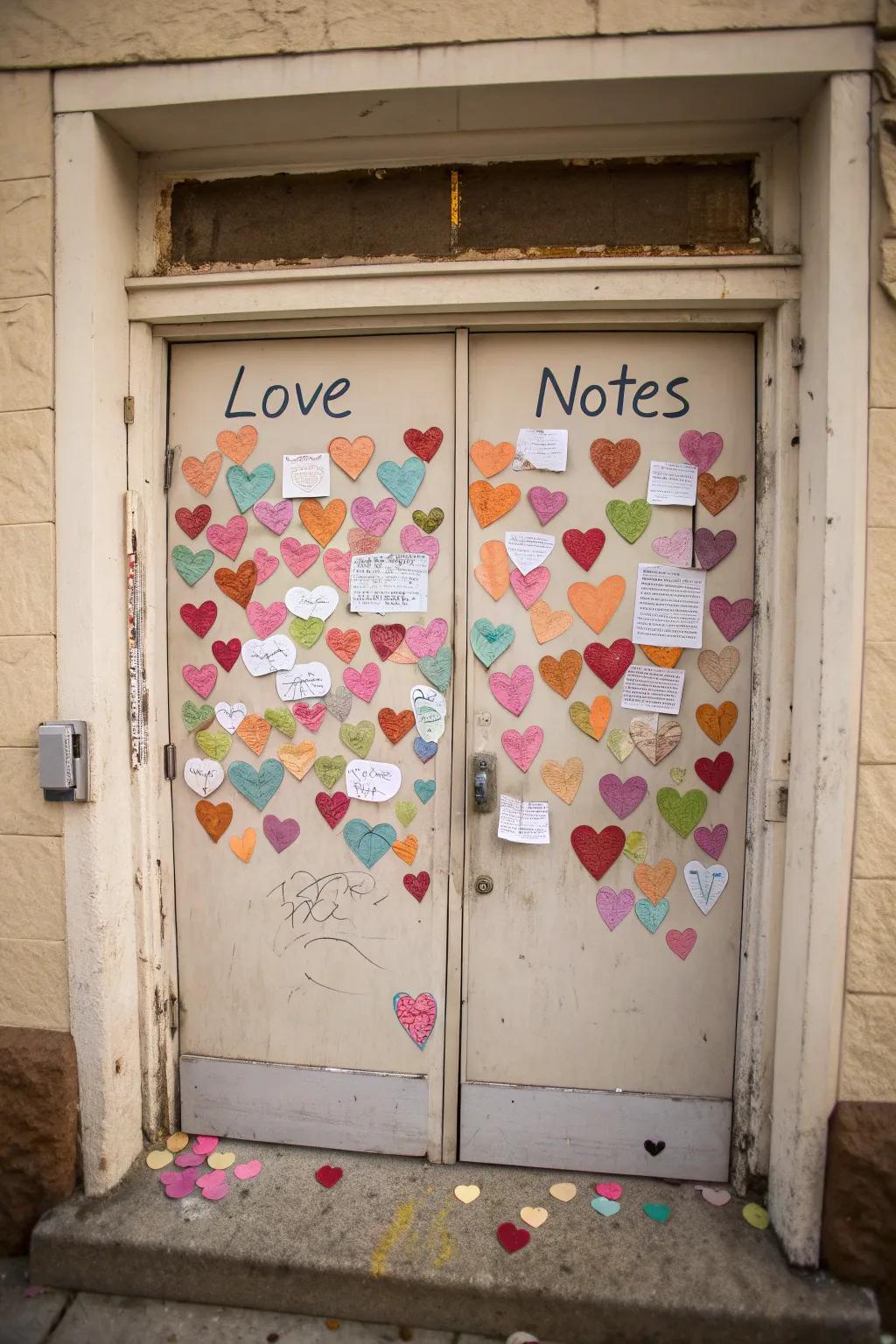 Love notes transform your door into a canvas of affection.