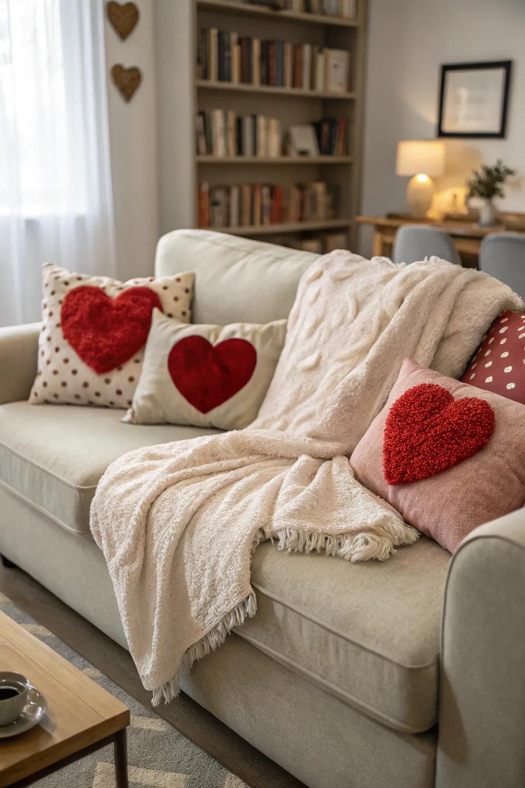 Bring warmth and comfort to your home with heart-themed accents.