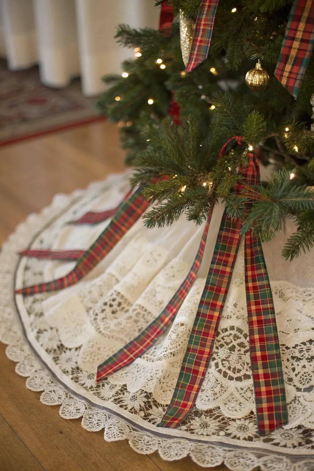 Yesteryear fabrics lend sophistication to this festive presentation.