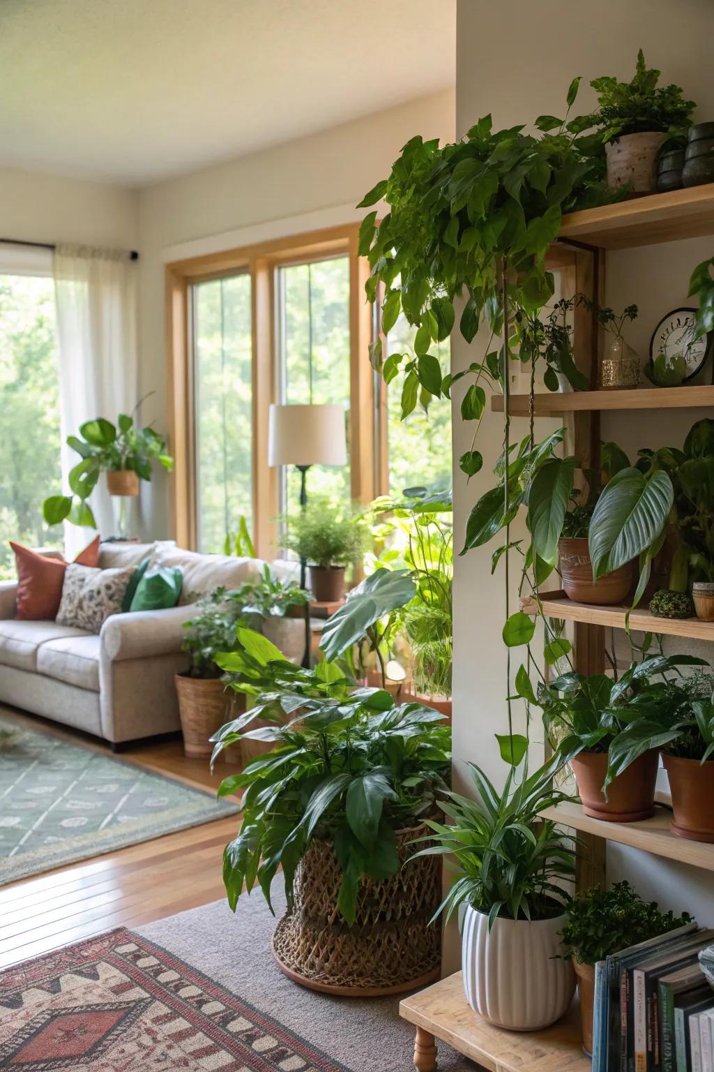 Greenery breathes life into the combination of vintage and modern designs.