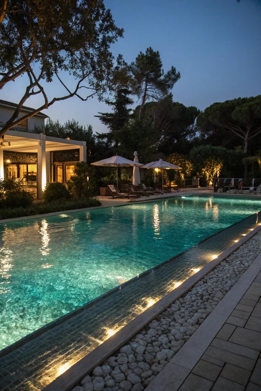 Appropriate illumination has the potential to transform your pool into a tranquil sanctuary during the night.
