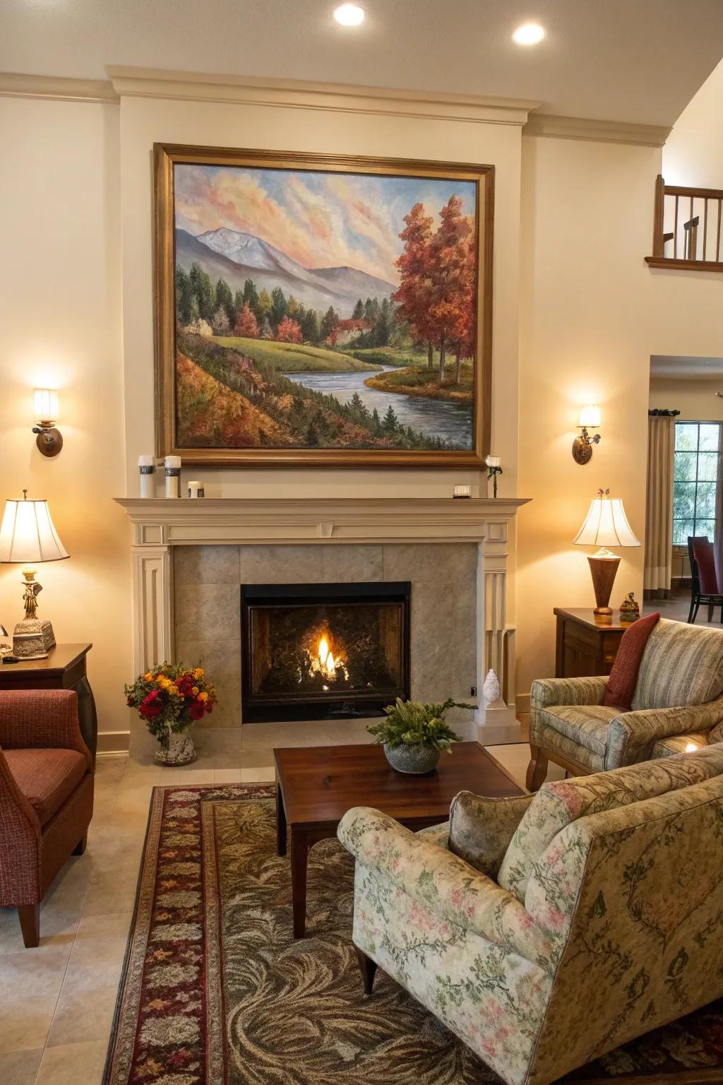 Art can be the centerpiece of your living room.