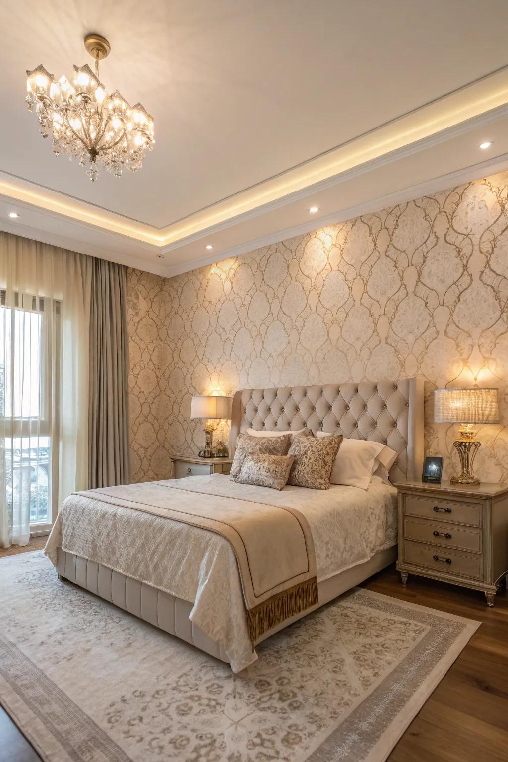 Textured wall features introduce subtle refinement and sophistication.