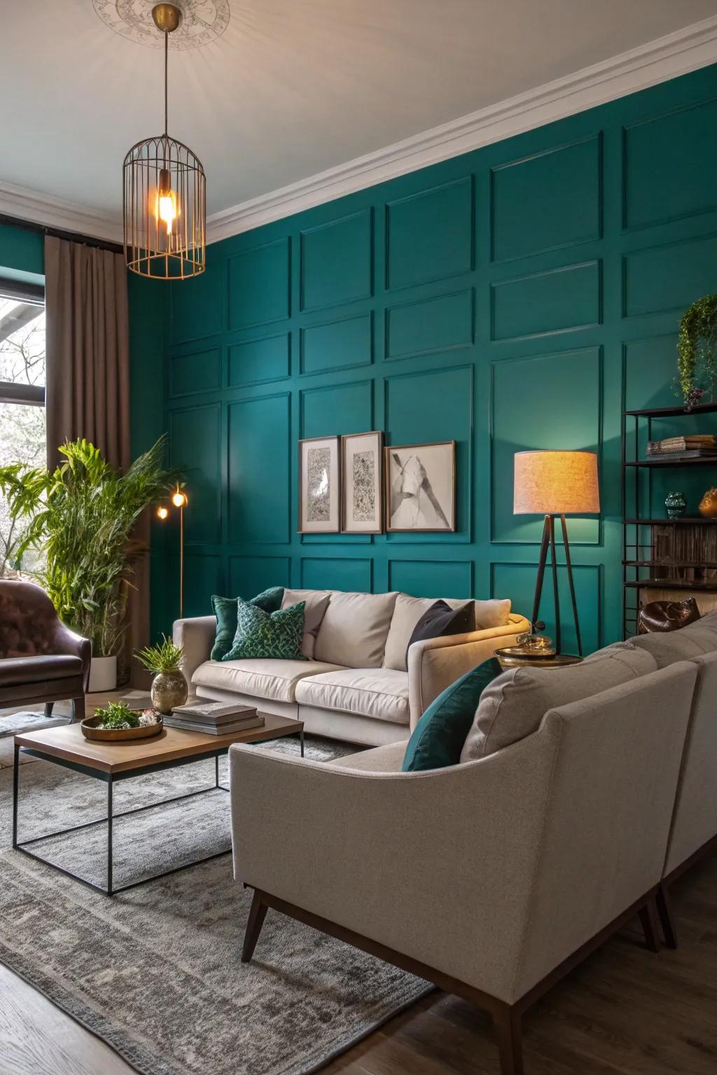 Feature walls are a bold way to define a space.