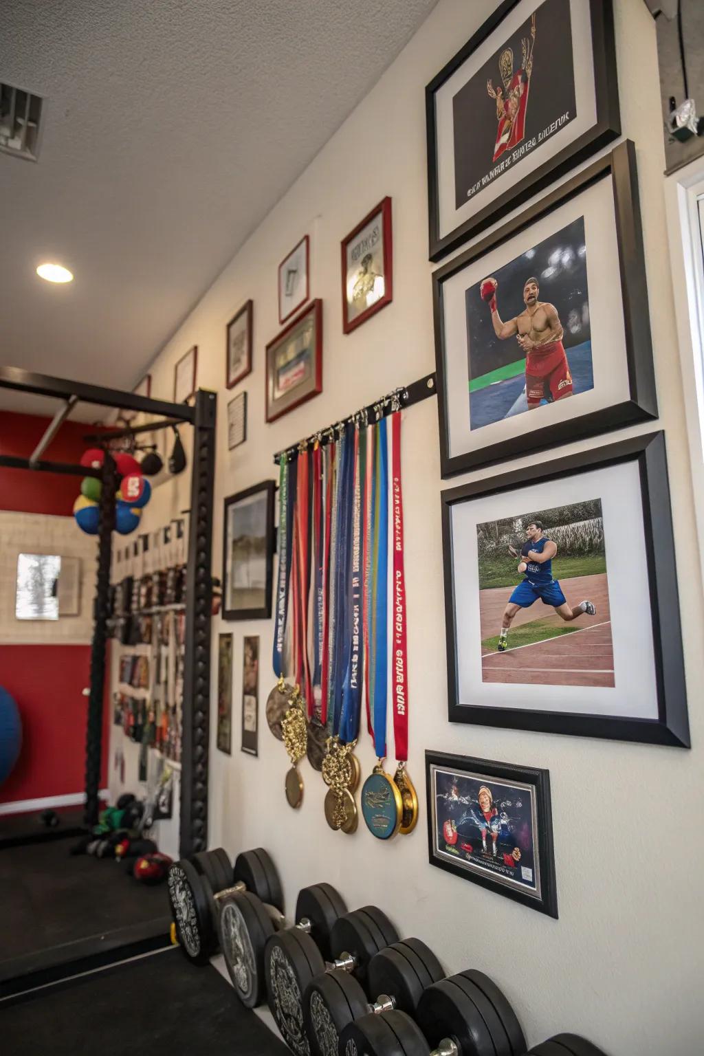 A dynamic display of sports triumphs.