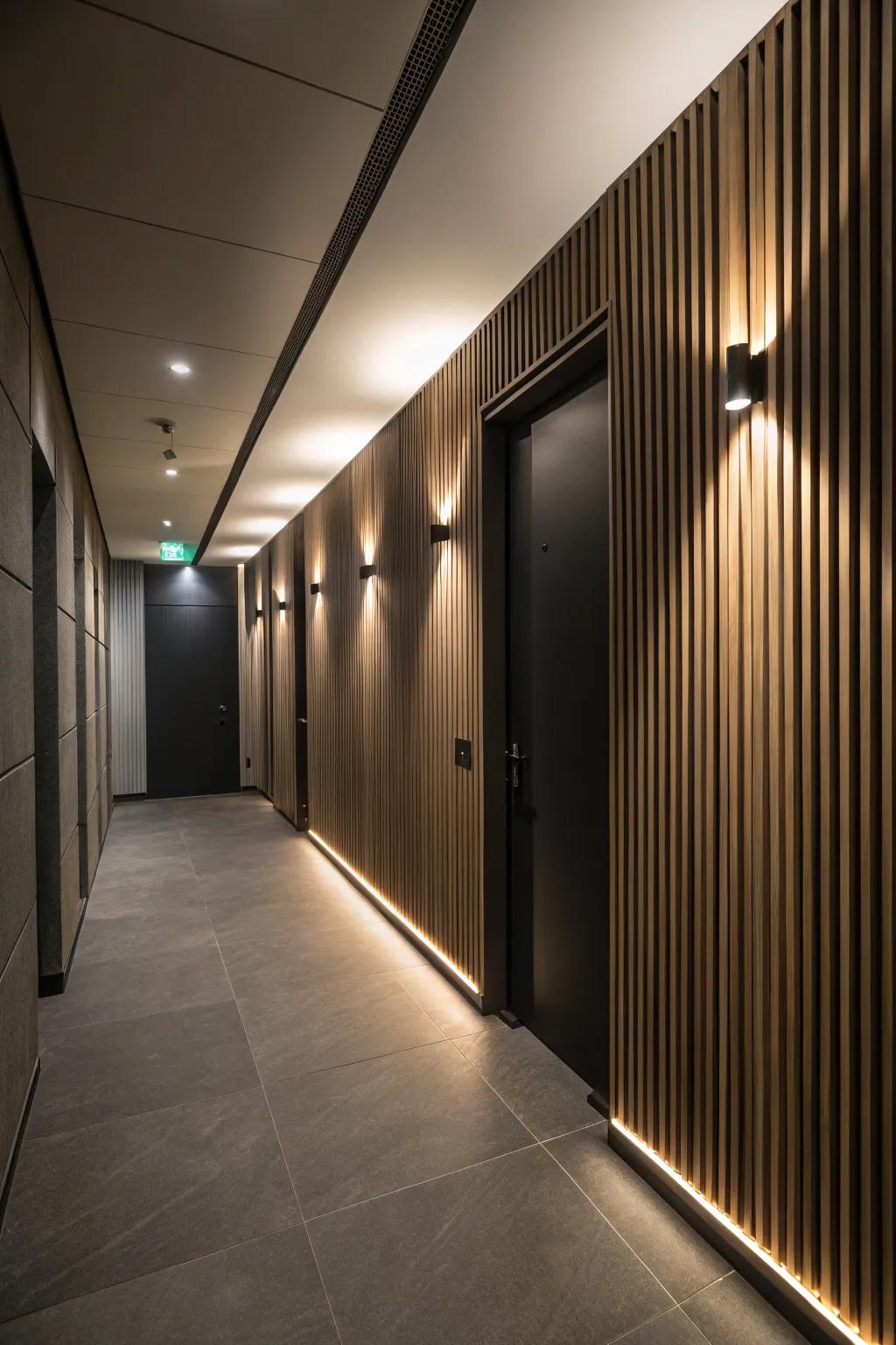 Enhance the space with vertical slats.