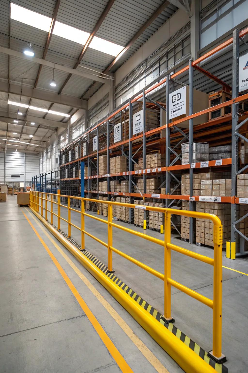 Safety enhancements like barriers guarantee a protected operational environment.