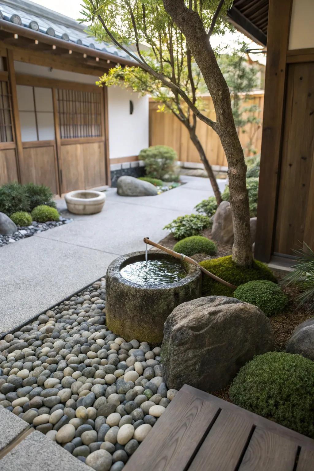 Japanese-influenced liquid features introduce a Zen-like atmosphere to your garden.