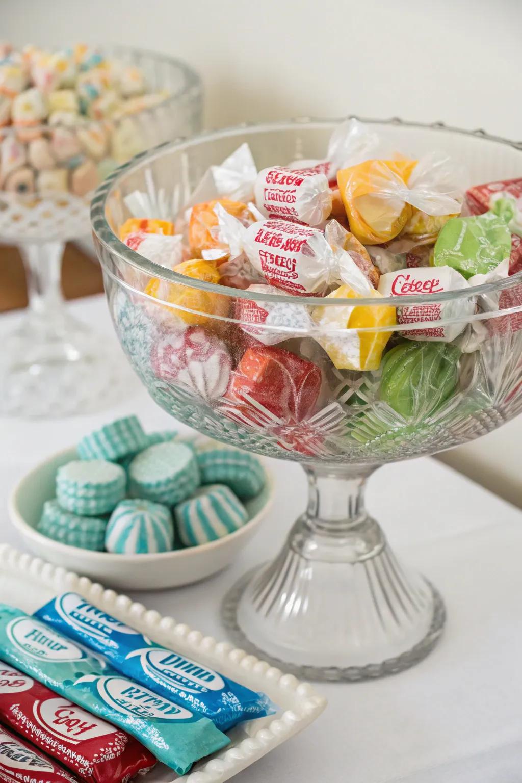 Breath sweets and chewing gum offer quick refreshment for guests.
