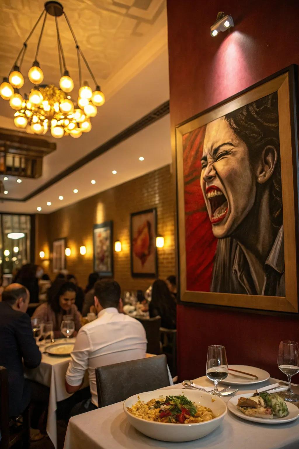 Aspect exhibiting enhanced feelings offering figure into lively eating locations.