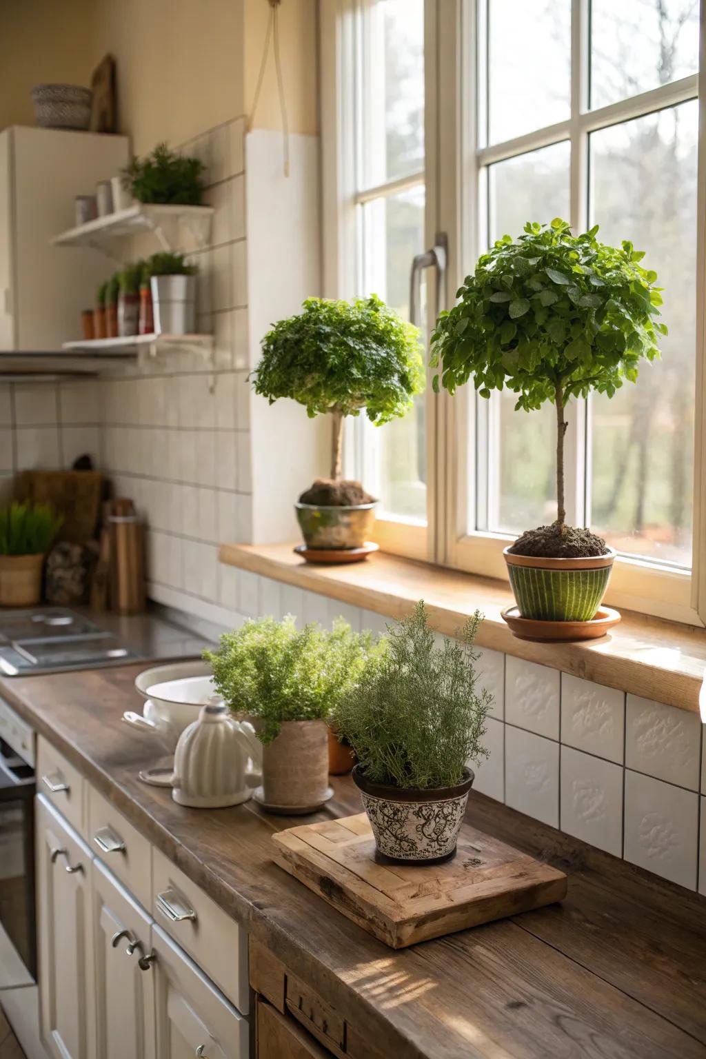 Genuine aspects infuse freshness and animation into your kitchen's ambiance.
