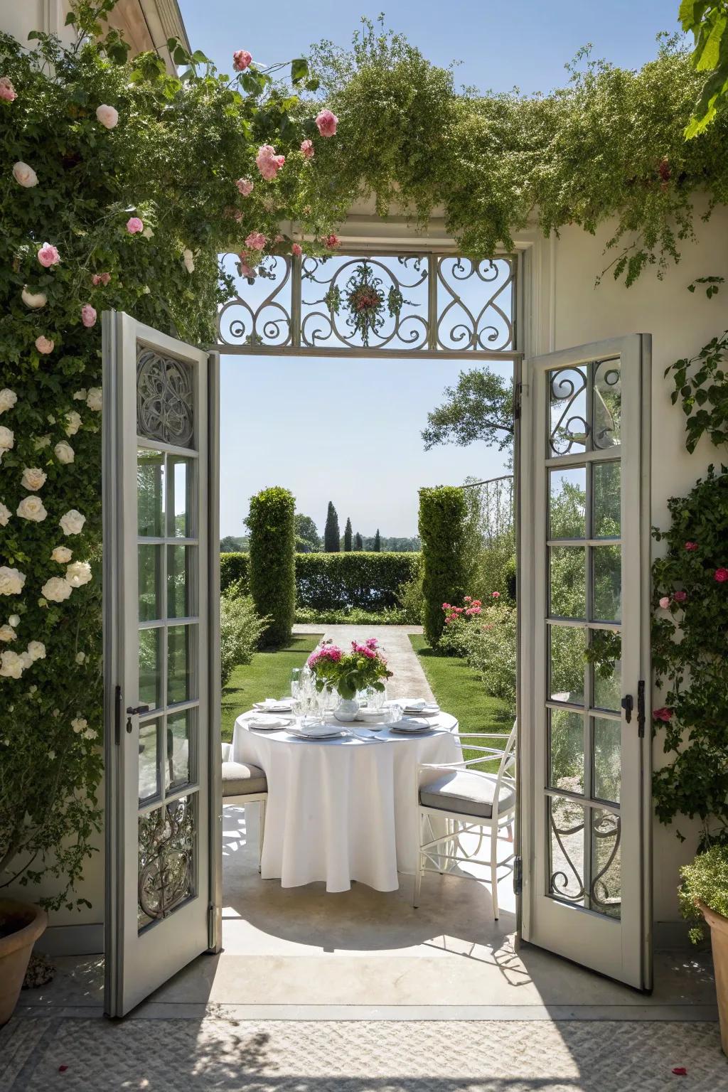 French door netting offers practical elegance.