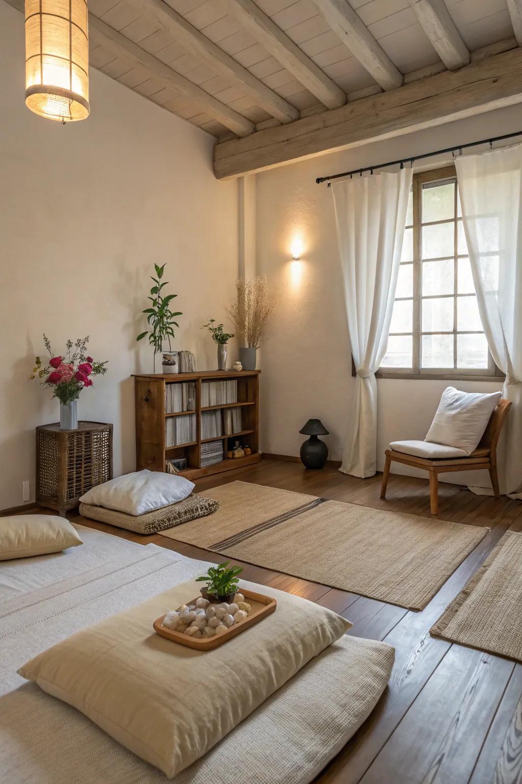 A minimalist haven, perfect for peace and simplicity.