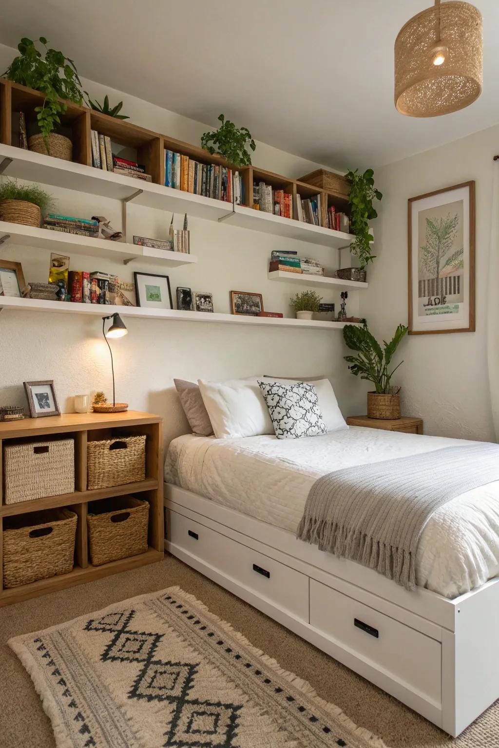 Clever storage ideas ensure your space is both organized and practical.