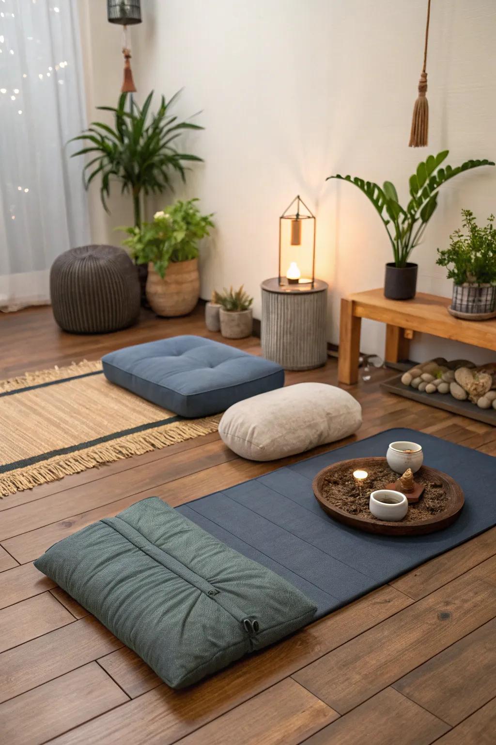A dedicated quiet zone for meditation and mindfulness.