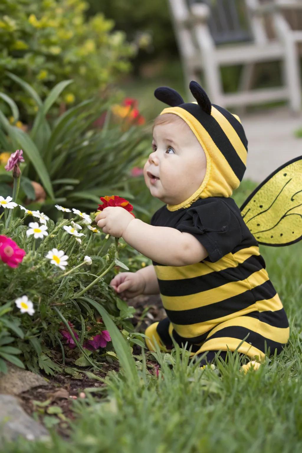 A honeybee costume buzzing with cuteness.
