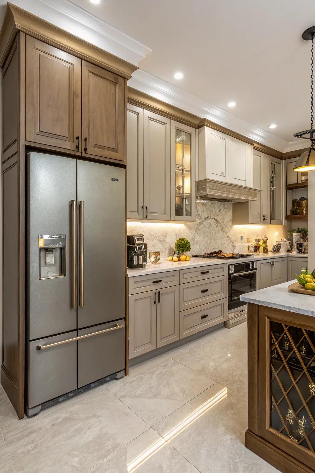 Coordinated cabinetry creates a unified and harmonious kitchen design.