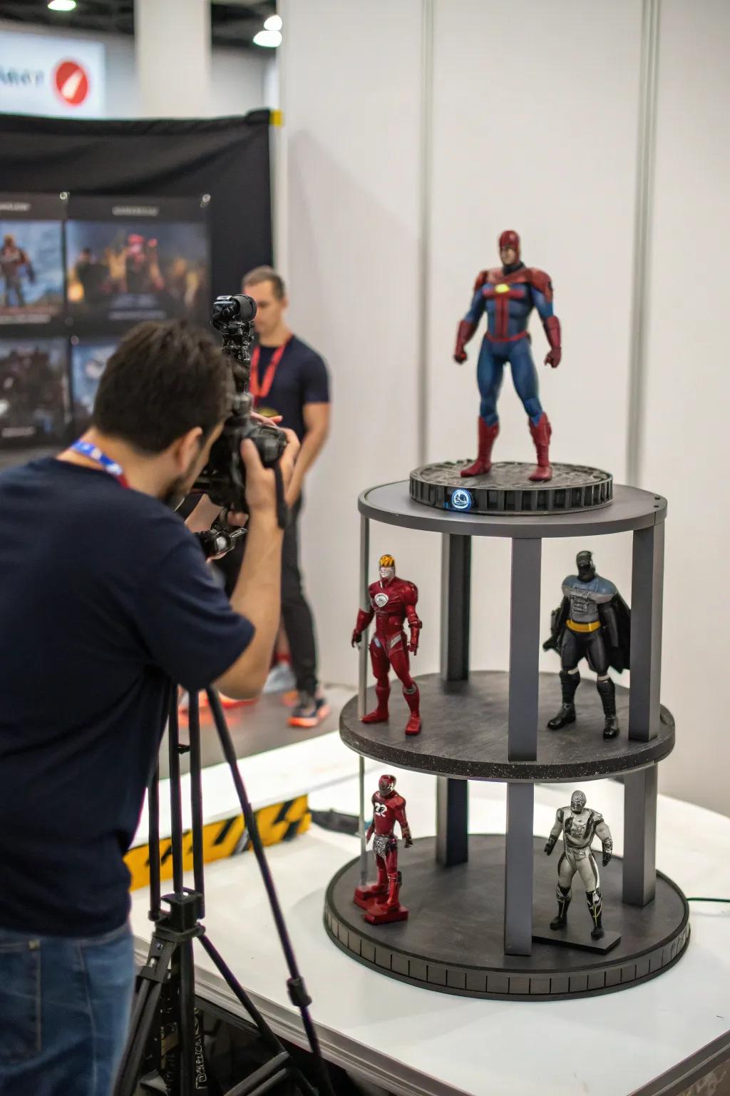 Rotating displays offer a 360-degree view of your collection.