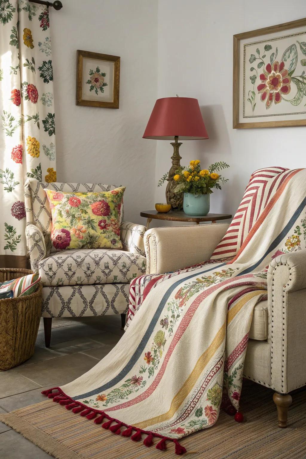 A lively medley of designs appends visual intrigue.