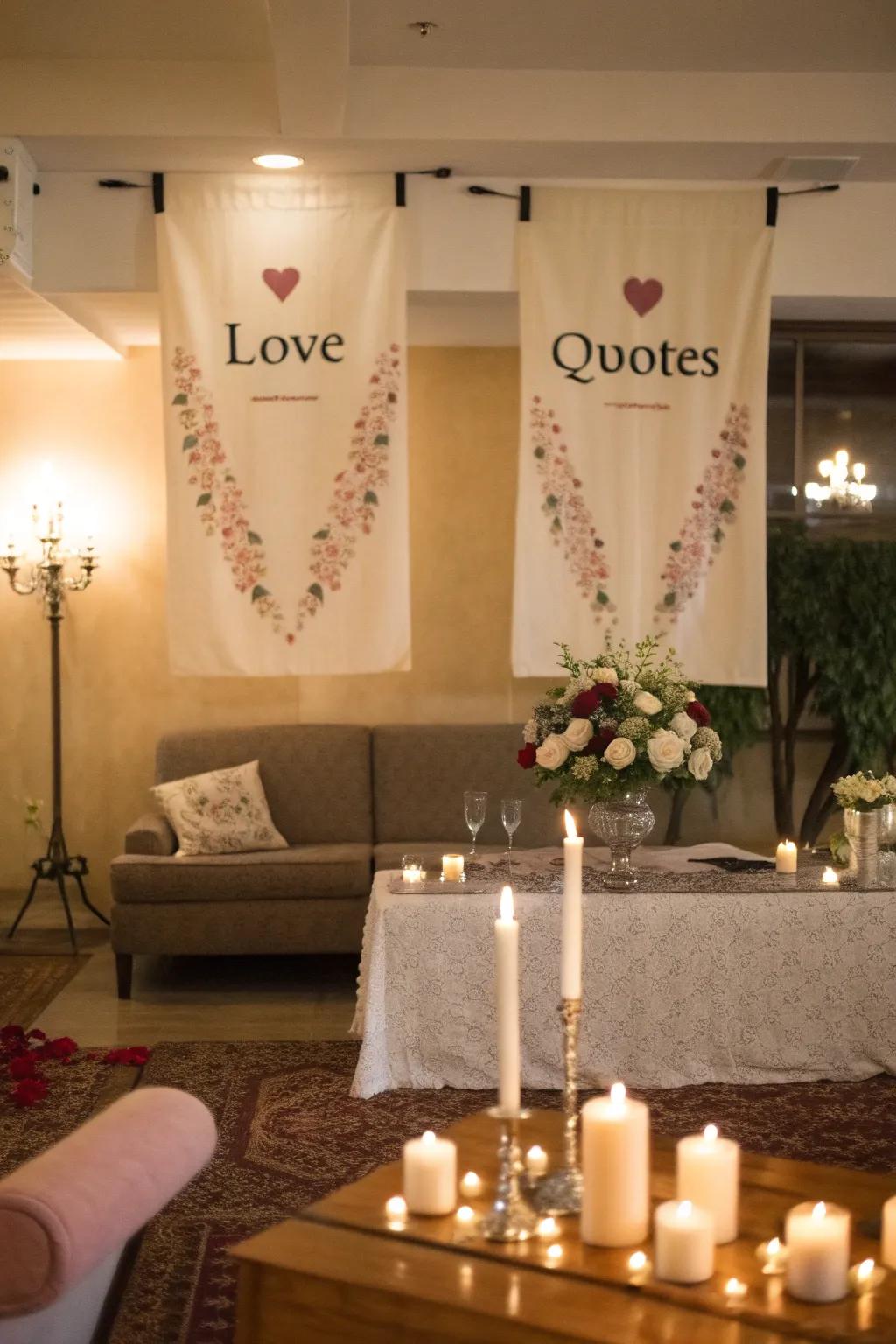 Inspire with heartfelt love quote banners.