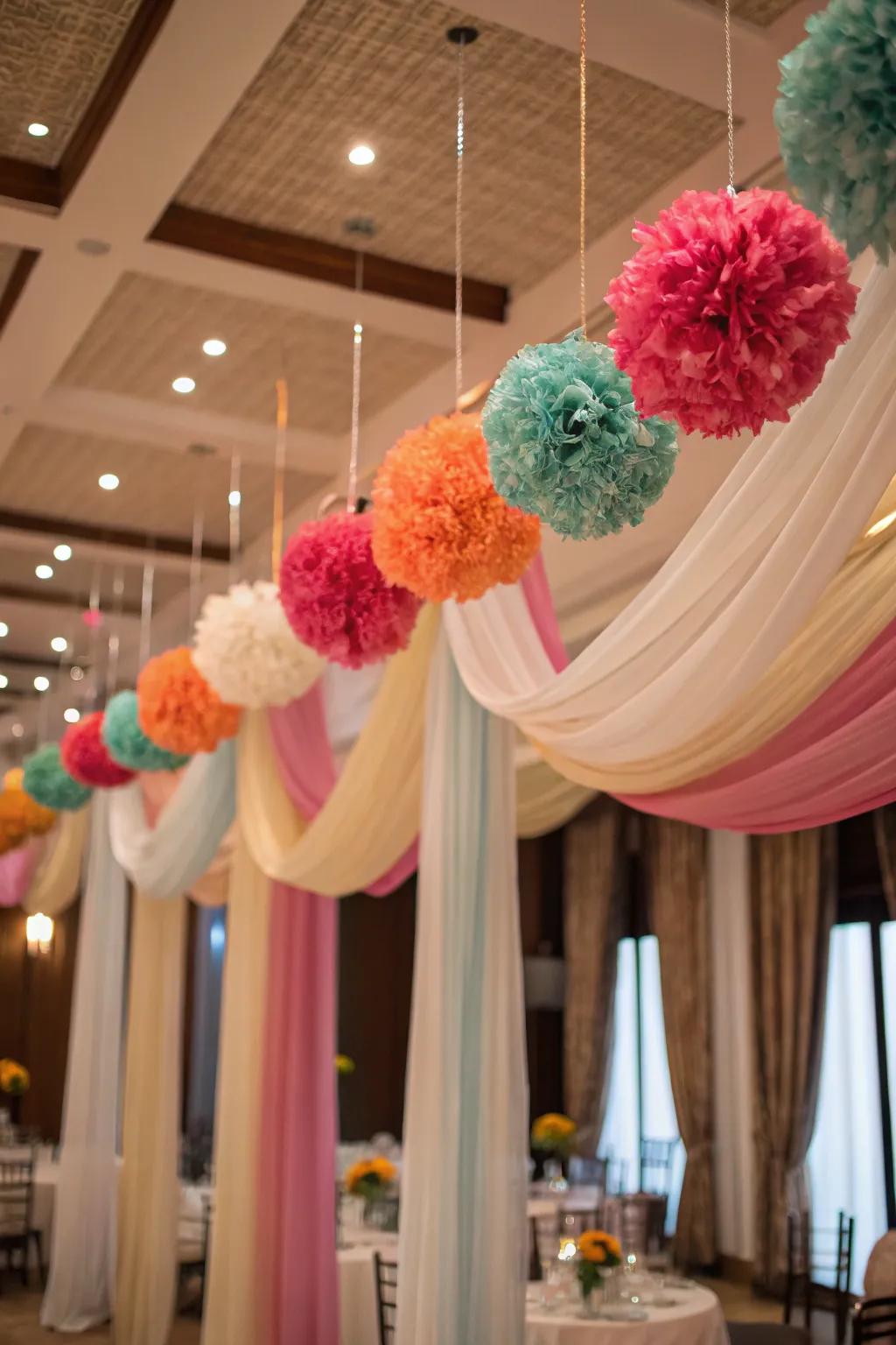 Hanging decor aspects that transform the space.