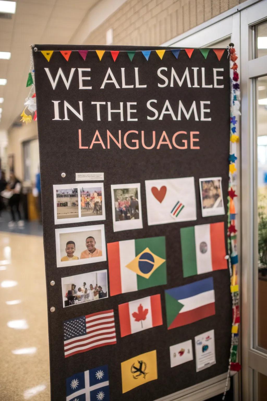 A diversity-themed bulletin board promoting unity and understanding.