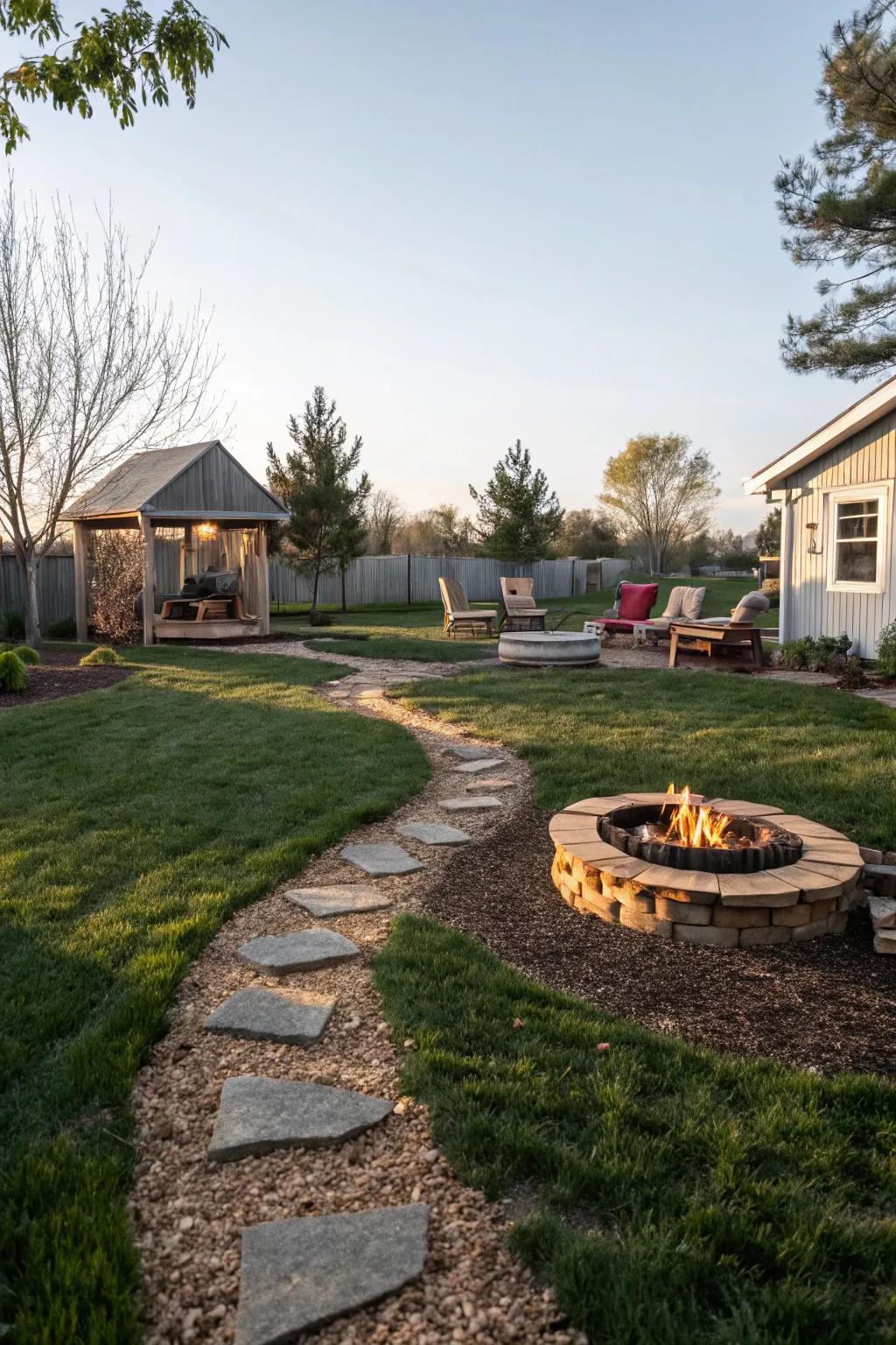 Wood chip paths offer a natural and welcoming way to your hearth.
