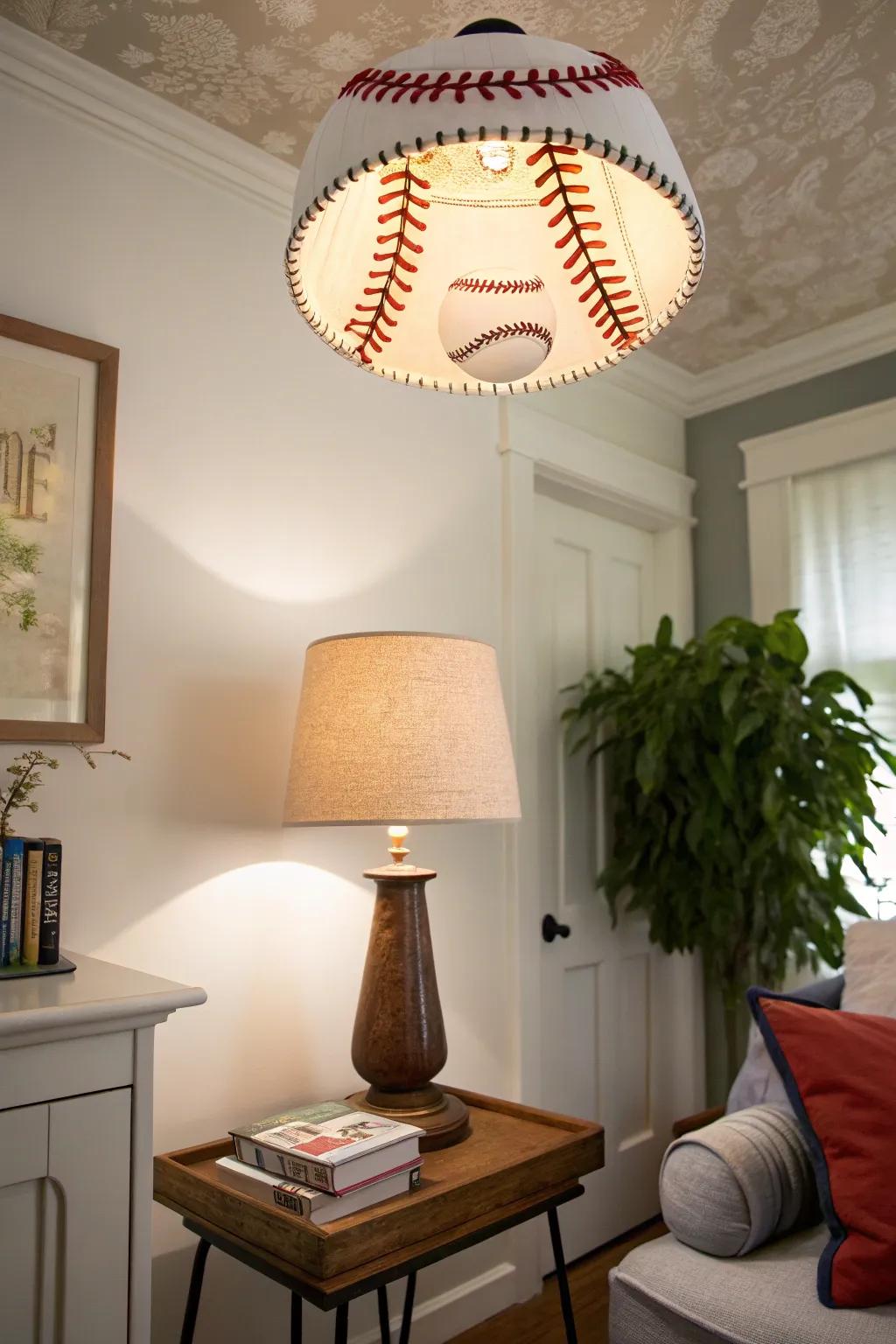 Light up your space with rounders-themed lighting.