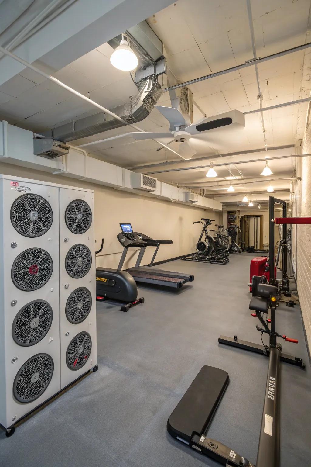 Effective ventilation is vital for a pleasant workout setting.